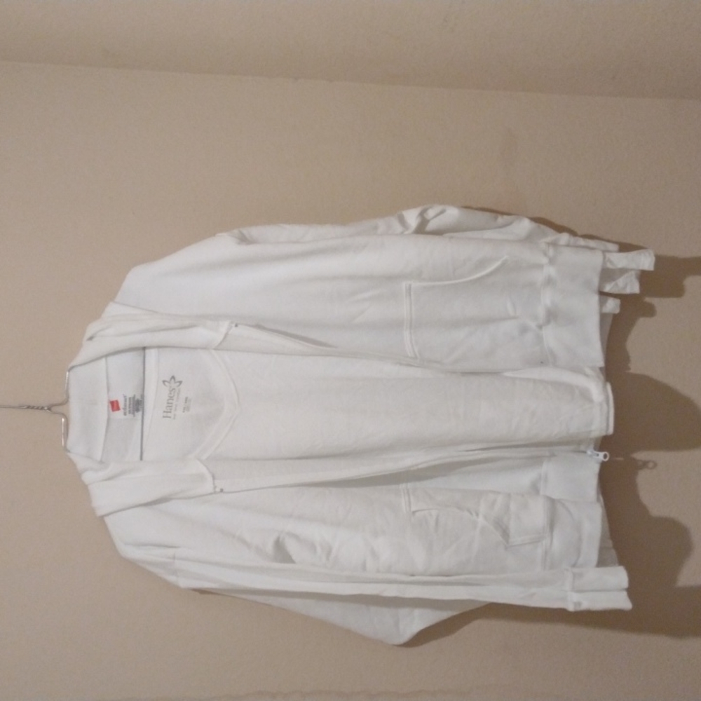 Hanes white cotton  two-piece hoodie and t-shirt 2XL